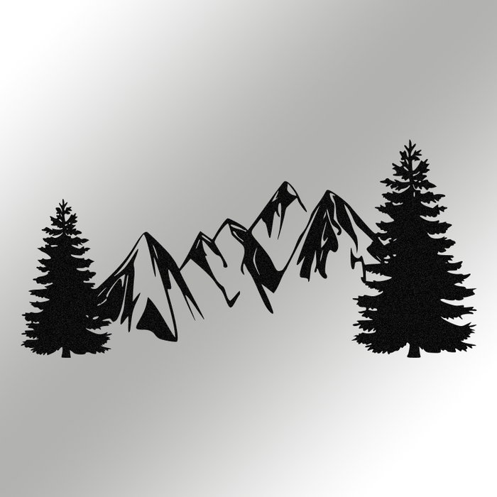 Wallity Pine Escultura de pared de metal negro